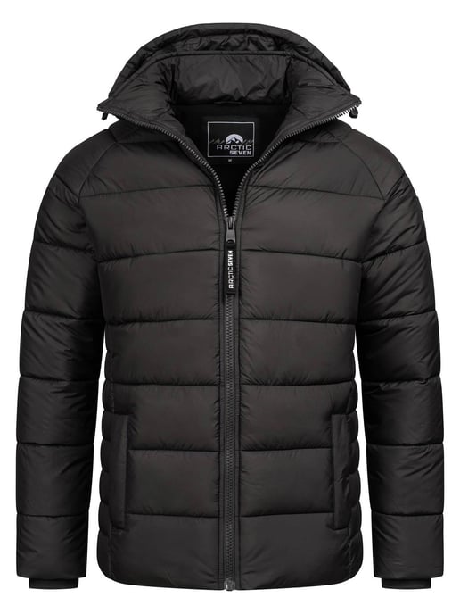 Arctic Seven Gewatteerde Winterjas voor Heren met Afneembare Capuchon Zwart - Image 1