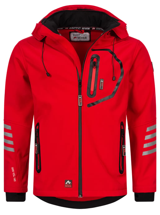 Arctic Seven Softshell Jas voor heren Overgangsjas - Rood-Zwart - Image 1