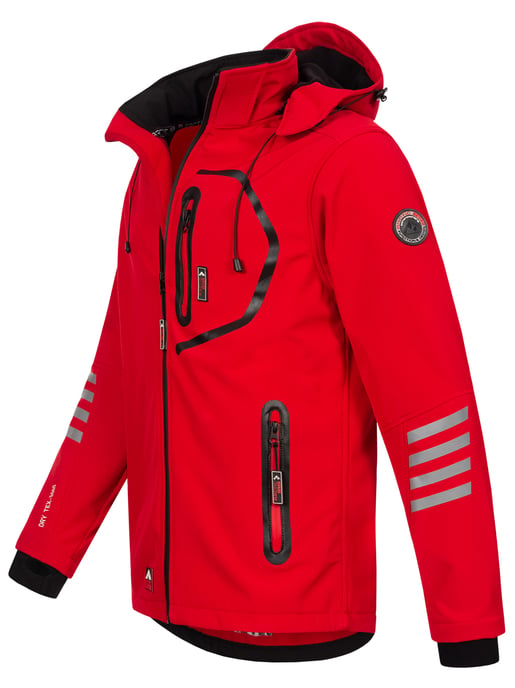 Arctic Seven Men's Softshell Jacket Transitional Jacket – Red-Black - Image 2