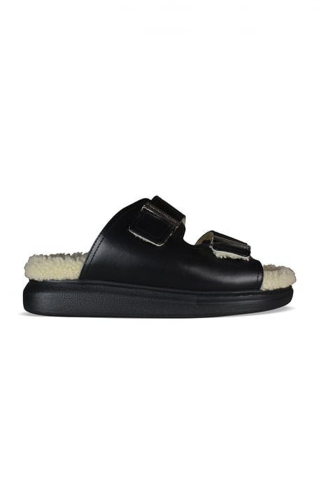 Alexander McQueen tapschoenen met schapenvacht gevoerd zwart - Image 1