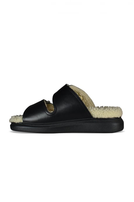 Alexander McQueen tapschoenen met schapenvacht gevoerd zwart - Image 4