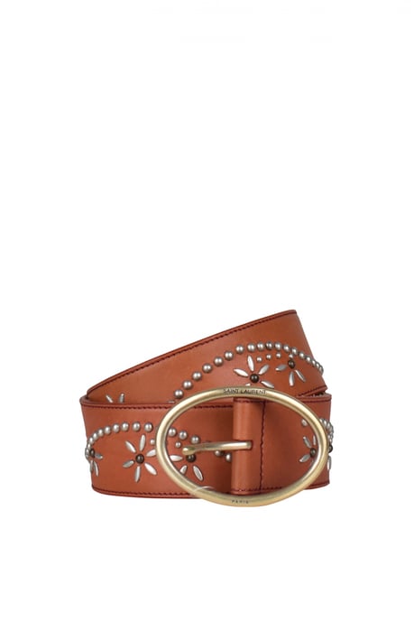 Saint Laurent riem met studs bruin - Image 2
