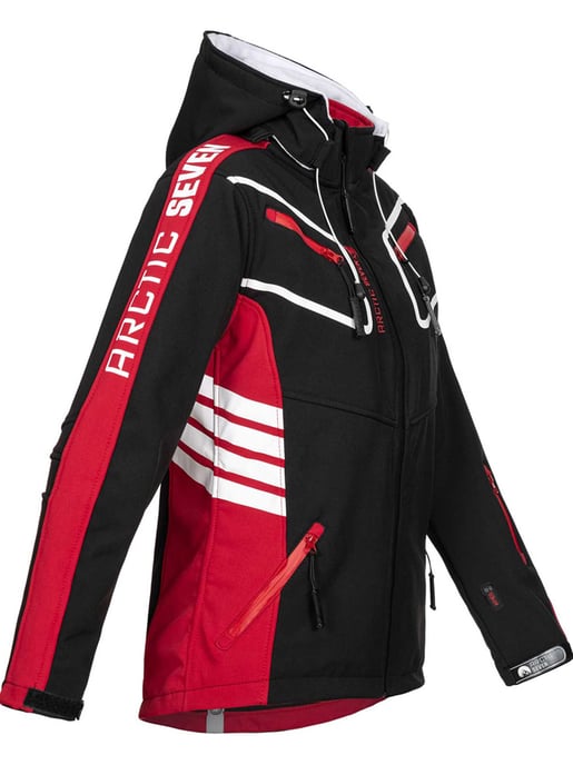 Arctic Seven Dames Softshell Jas Zwart-Rood - Image 3