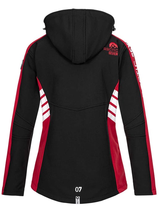 Arctic Seven Dames Softshell Jas Zwart-Rood - Image 4