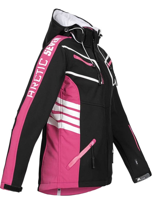 Arctic Seven Dames Softshell Jas Zwart-Roze - Image 2