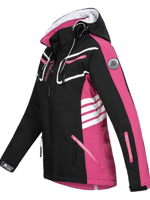 Arctic Seven Dames Softshell Jas Zwart-Roze - Image 3
