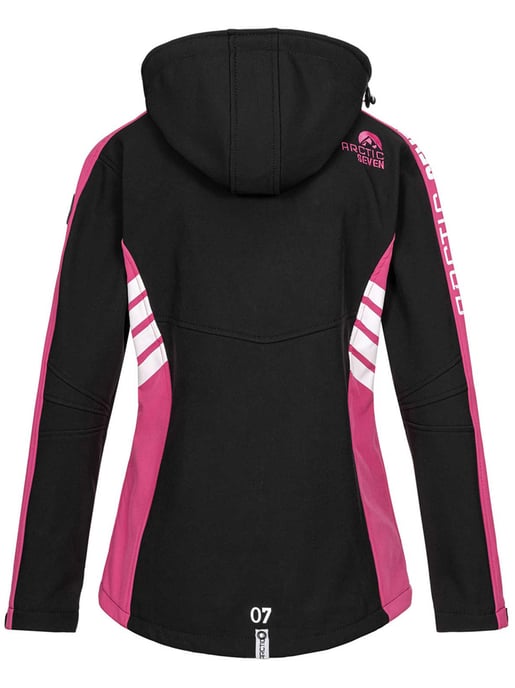 Arctic Seven Dames Softshell Jas Zwart-Roze - Image 4