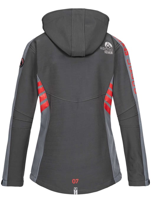 Arctic Seven Dames Softshell Jas Donkergrijs-Lichtgrijs - Image 4