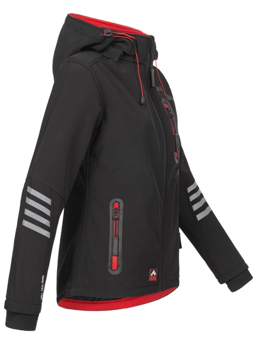 Arctic Seven Dames Softshelljas Zwart-Rood - Image 3