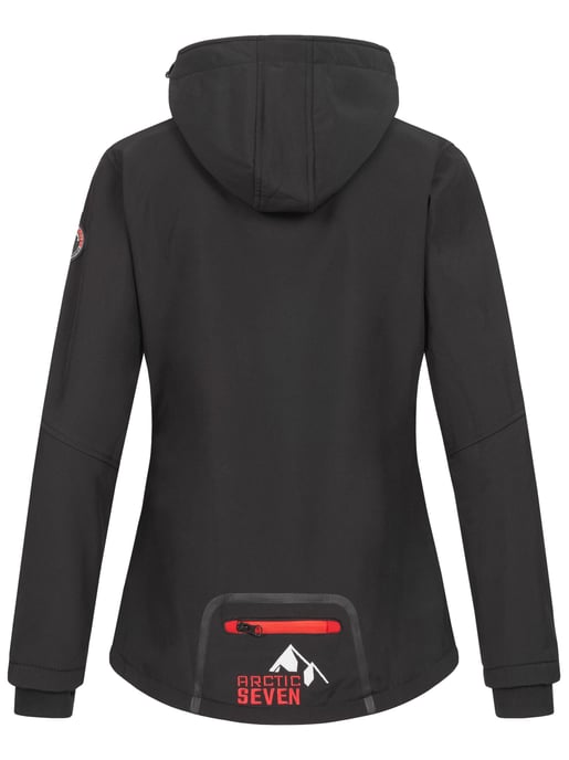Arctic Seven Dames Softshelljas Zwart-Rood - Image 4