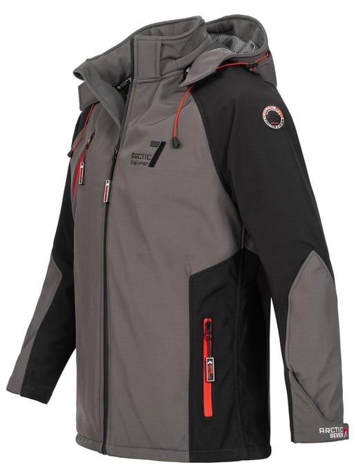 Arctic Seven Softshell Jas voor heren – Donkergrijs-Zwart - Image 3