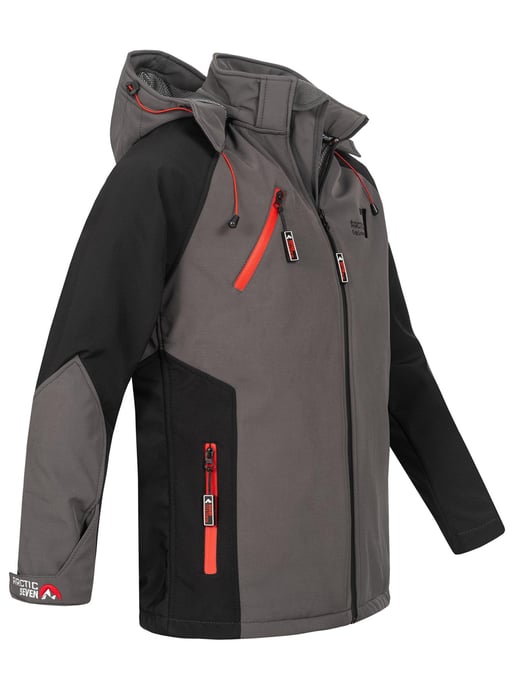 Arctic Seven Softshell Jas voor heren – Donkergrijs-Zwart - Image 4