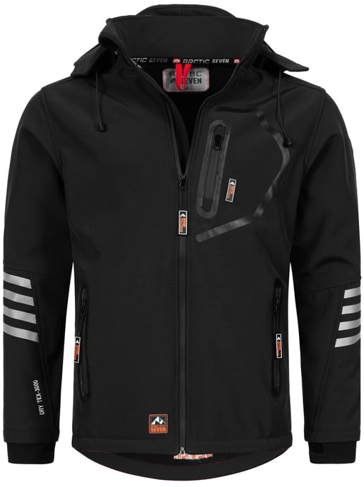 Arctic Seven Softshell Jas voor heren Overgangsjas - Zwart-Oranje - Image 1