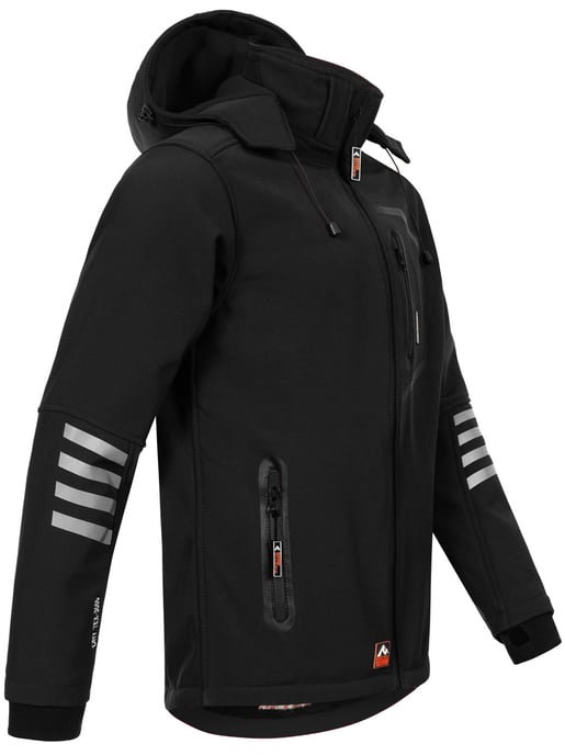 Arctic Seven Softshell Jas voor heren Overgangsjas - Zwart-Oranje - Image 3