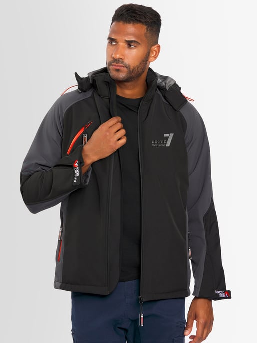 Arctic Seven Men's Softshell Jacket – Black-Dark Grey - Image 2