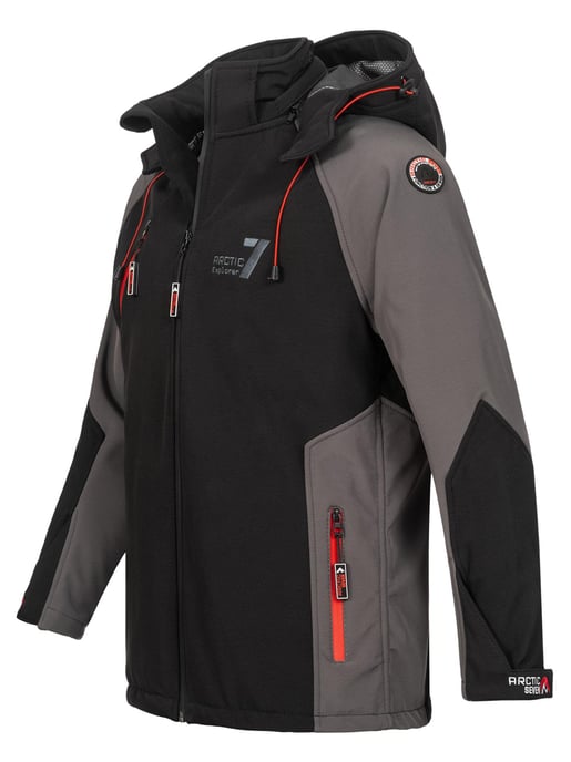 Arctic Seven Men's Softshell Jacket – Black-Dark Grey - Image 3