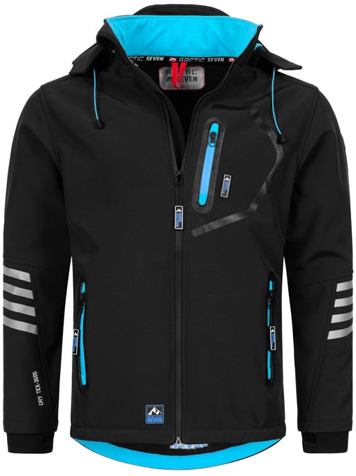 Arctic Seven Softshell Jas voor heren Overgangsjas - Zwart-Blauw - Image 1