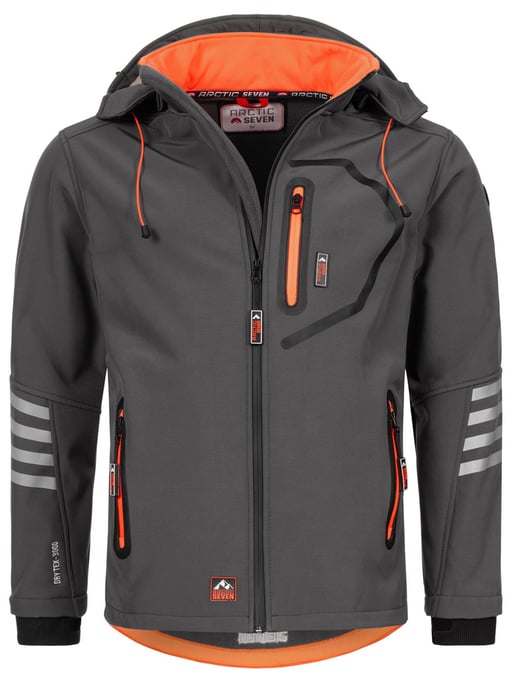 Arctic Seven Softshell Jas voor heren Overgangsjas - Grijs-Oranje - Image 1