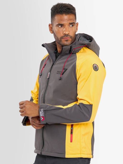 Arctic Seven Men's Softshell Jacket – Dark Grey-Yellow - Image 2