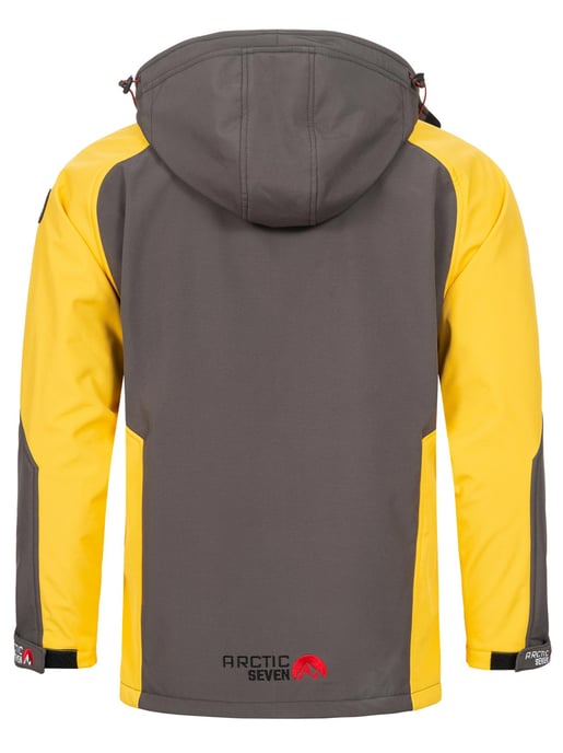 Arctic Seven Men's Softshell Jacket – Dark Grey-Yellow - Image 5