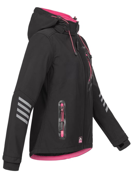 Arctic Seven Dames Softshelljas Zwart-Roze - Image 3