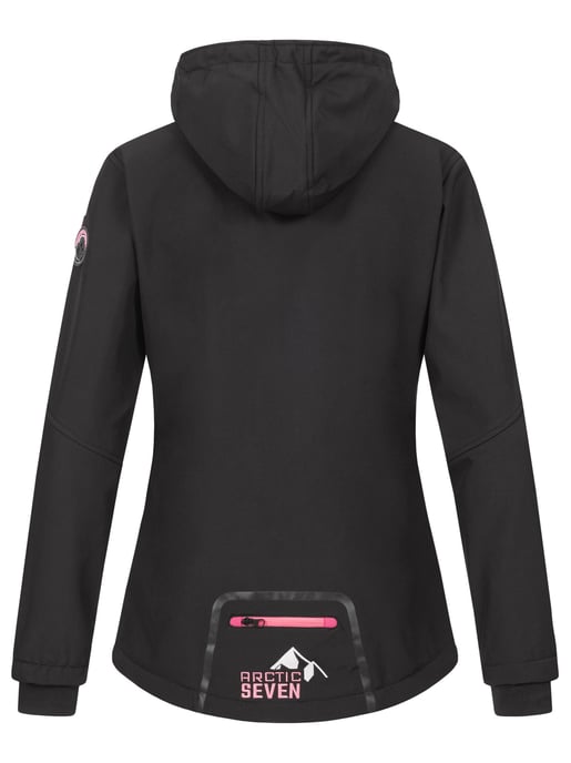Arctic Seven Dames Softshelljas Zwart-Roze - Image 4