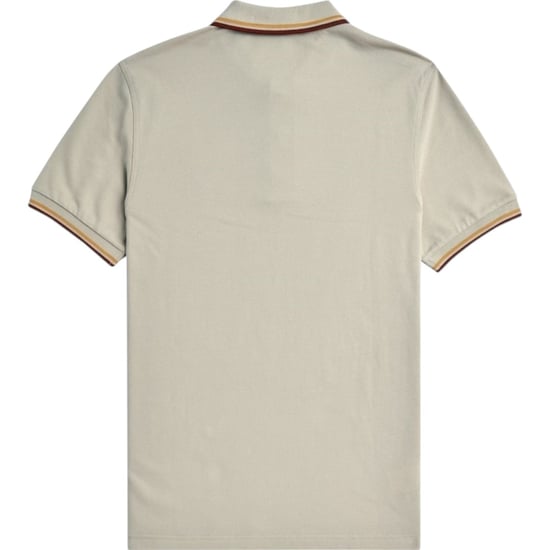 Fred Perry M3600 Twin Tipped Polo Shirt Oatmeal - Image 5