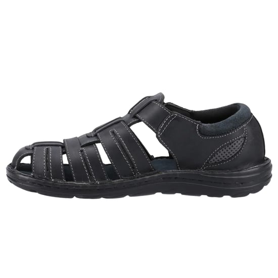 Hush Puppies Heren Albert Fisherman Leren Sandalen (Zwart) - Image 3