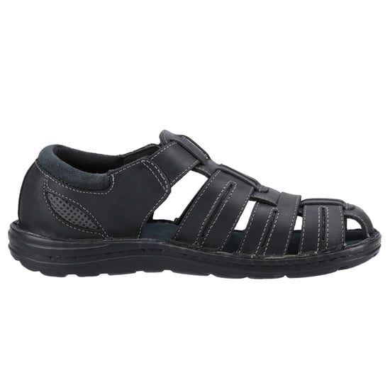 Hush Puppies Heren Albert Fisherman Leren Sandalen (Zwart) - Image 4