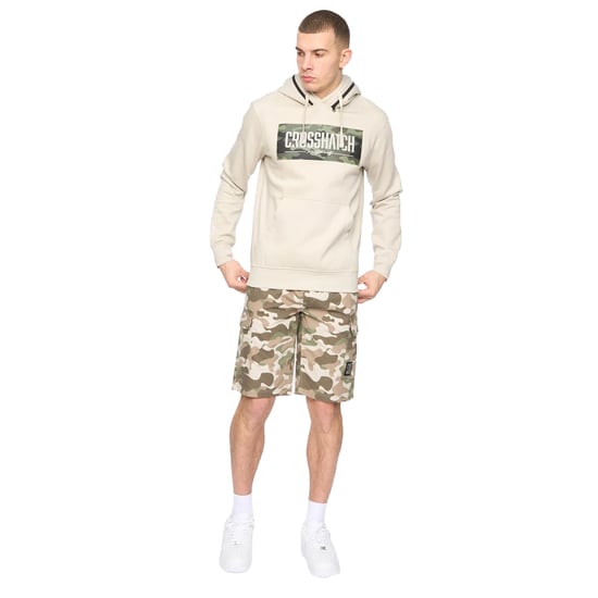 Crosshatch Heren Camtort Hoodie (Licht Steen) - Image 3