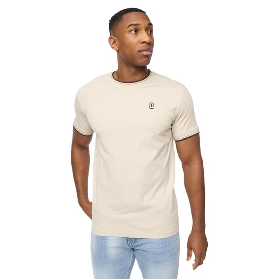 Crosshatch Heren Shellworth T-Shirt (Licht Steen) - Image 1
