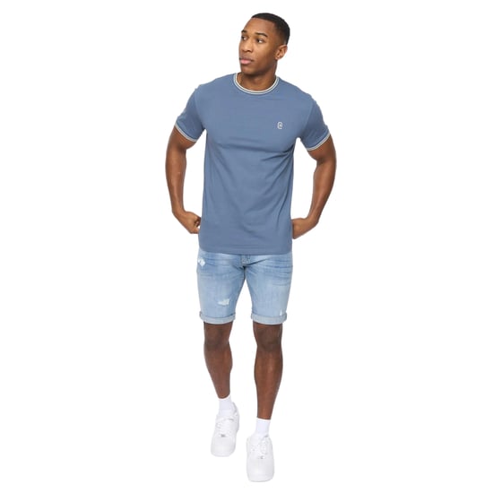 Crosshatch Heren Shellworth T-Shirt (Denim) - Image 3
