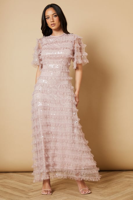 Sequin Ruffle Detail Maxi Dress - Image 2