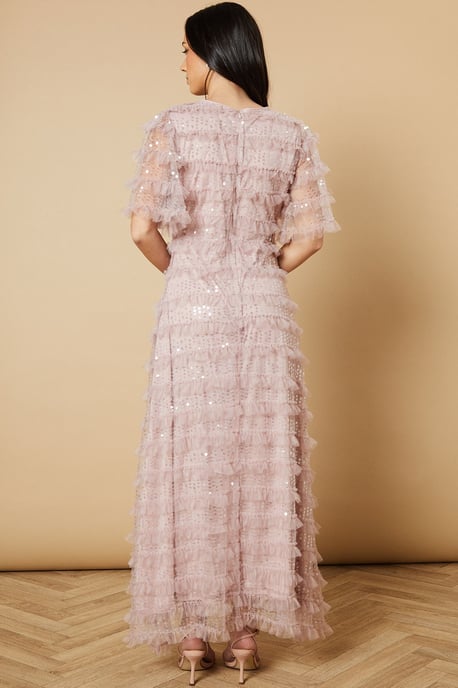 Sequin Ruffle Detail Maxi Dress - Image 3