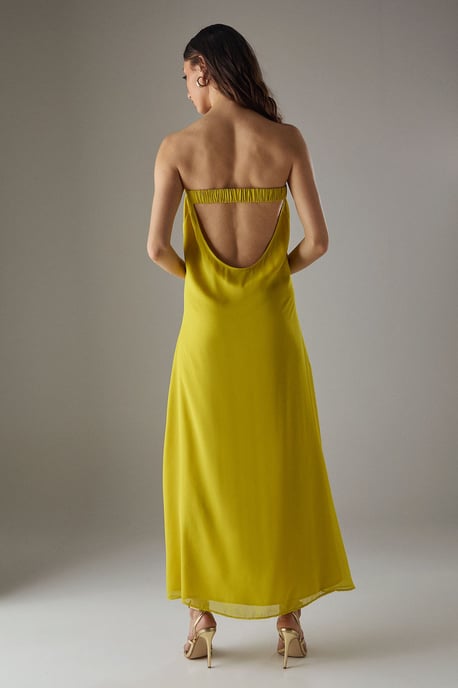 Yoryu Chiffon Elasticated Back Bandeau Maxi Dress - Image 4