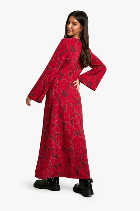 Floral Flare Sleeve Maxi Dress - Image 2
