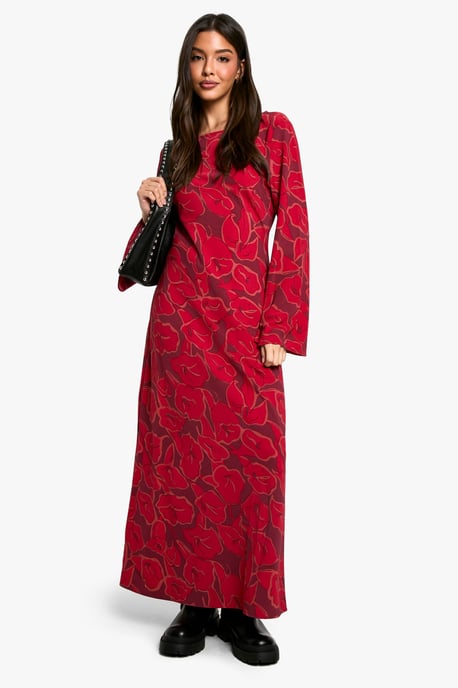 Floral Flare Sleeve Maxi Dress - Image 3