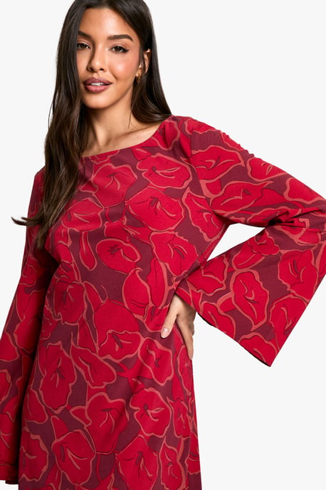 Floral Flare Sleeve Maxi Dress - Image 4