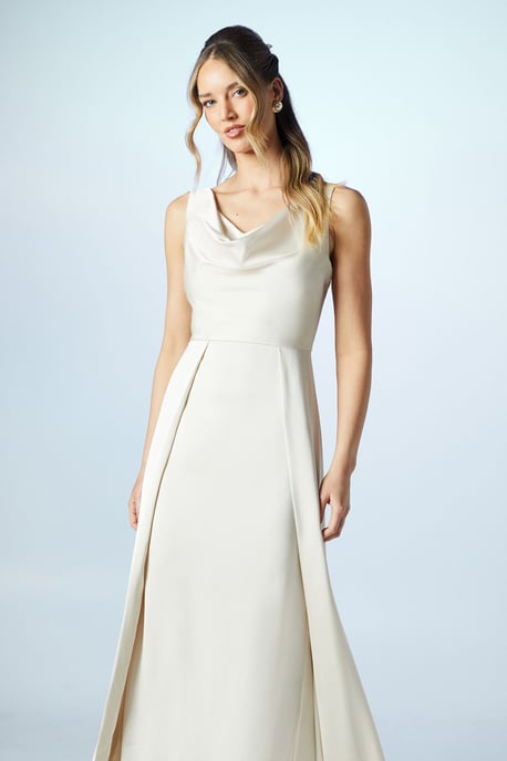 Coast Womens A-Line Maxi Dress Green Polyester Sleeveless Long Satin - Image 2