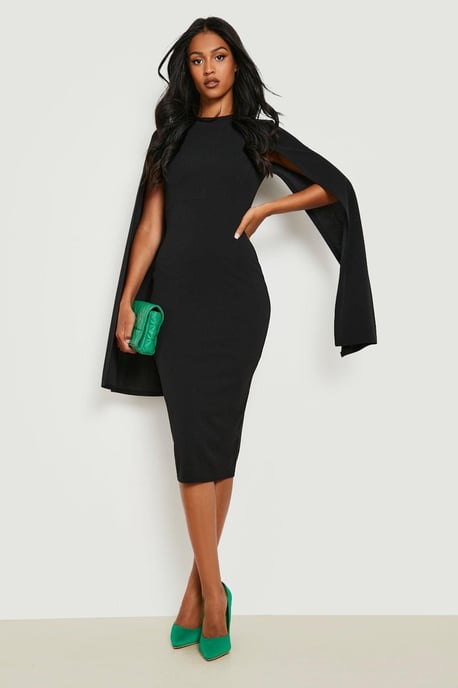 Tall Cape Sleeve Midi Bodycon Dress - Image 1
