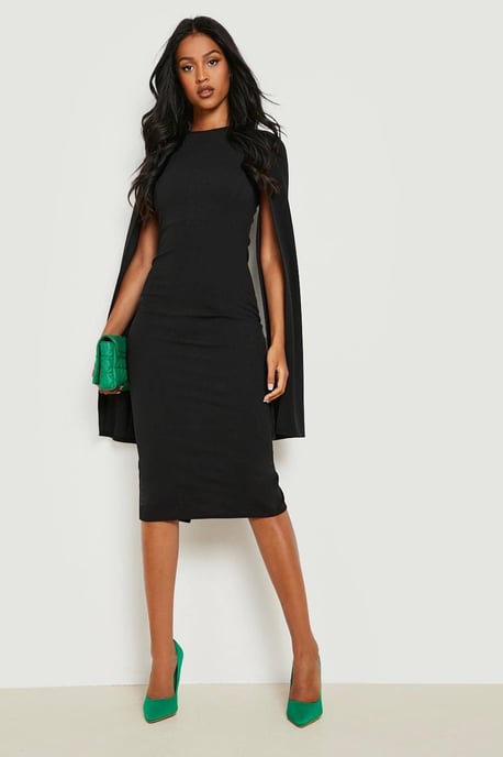 Tall Cape Sleeve Midi Bodycon Dress - Image 3