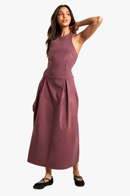 Bengaline Halter Neck Midaxi Skater Dress - Image 3