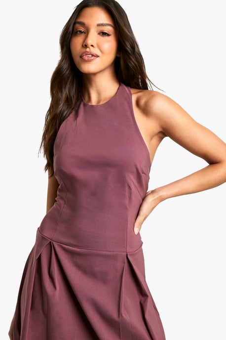 Bengaline Halter Neck Midaxi Skater Dress - Image 4