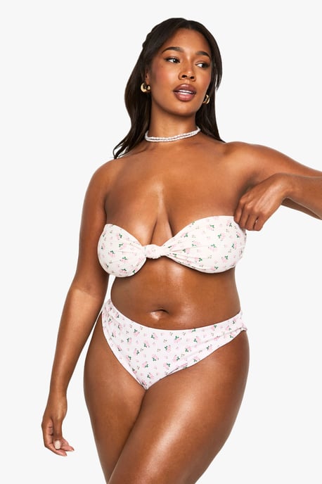 Plus SWIMWEAR ESSENTIALS DITSY FLORAL HIGH WAIST BIKINI BOTTOMS - Image 3