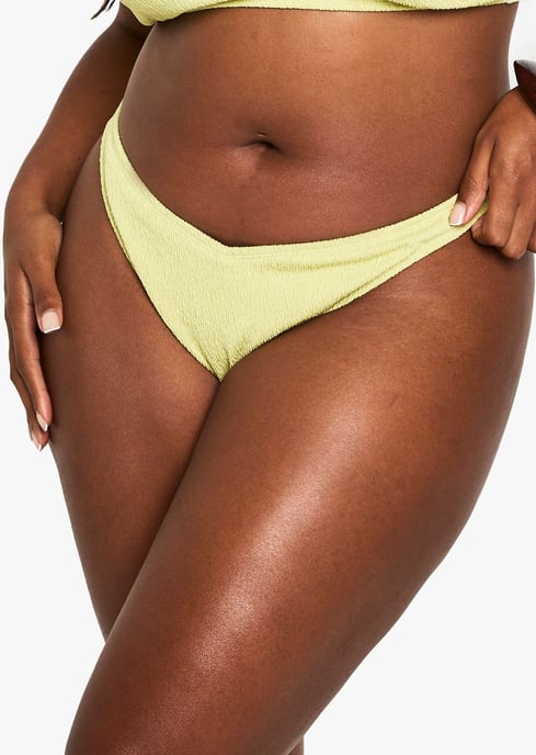 Plus Swimwear Essentials Crinkle V Front Bikini Bottoms - Image 3
