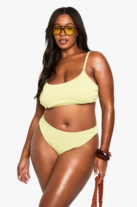 Plus Swimwear Essentials Crinkle High Waist Bikini Bottoms - Image 3
