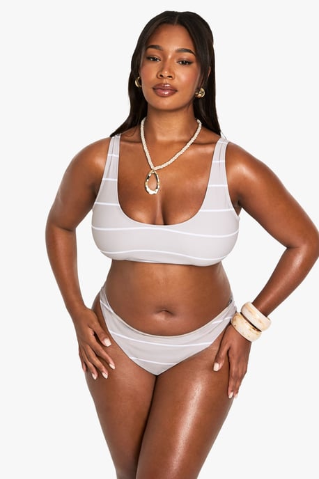 Plus Swimwear Essentials Stripe Bikini Bottoms - Image 3