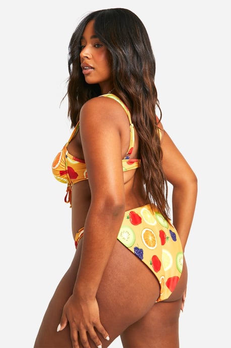 Plus Fruit Print High Side Bikini Breif - Image 2