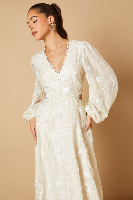 Chiffon Sequin Embellished Floral Midaxi Dress - Image 3
