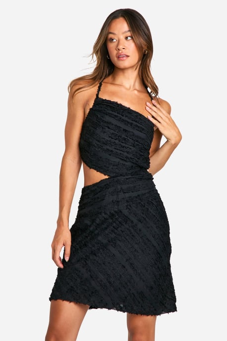 Tall Textured Chiffon Ruffle Mini Dress - Image 1
